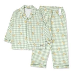 [오가닉맘]그린체크베어긴소잠옷 MHZSEW04