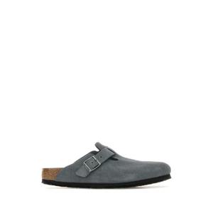 BIRKENSTOCK Dark grey suede Boston slippers 1030874 BASALT GREY