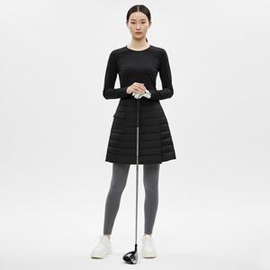 샵앤) 여성 허리밴딩 겨울 방한 골프 패딩 숏 치마 바지 SH-WPT-20825-블랙