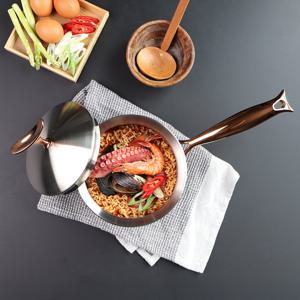 베세머 오리진) 통5중 스텐 316 프리미엄 스테인리스 로즈골드 16cm 편수 냄비