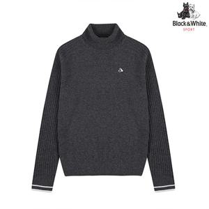 [블랙앤화이트]남성 캐시미어 혼방 솔리드 터틀넥 스웨터 2615GBKC_GREY