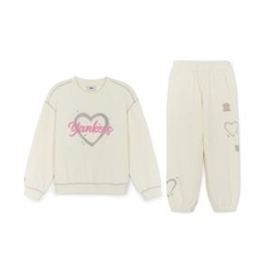 MLB 키즈 스트릿 하트 아트웍 여아 맨투맨세트 (7FS2H0356-50CRS)