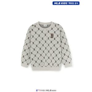 [MLB키즈US] (7AMTM0254-43SAL) 모노그램 전판 자가드 맨투맨 아동맨투맨 키즈맨투맨
