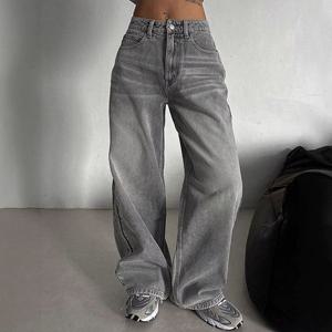 [짝꿍닷컴]여성 모던 그레이 와이드 데님 팬츠 LK-DP06