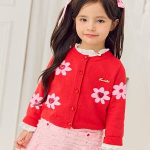 [프렌치캣(백)]RED 플라워가디건 Q44DAW011