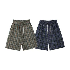 남자 너드 체크 카고 하프팬츠 DS-PTH-Q191-곤색