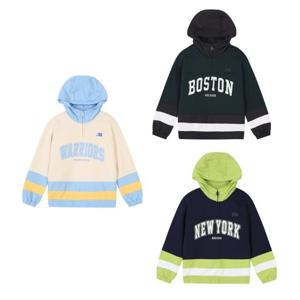 [엔비에이키즈(아동)]NBA GSW 컬러블록 우븐믹스 기모 후드티셔츠 (K234TH040P)