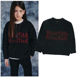 블루테일2 AZH4SW01BK 주니어 남아 여아 레터 자카드 크루넥 스웨터 초등 고학년