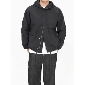 [빌리버스] 남성 간절기 버튼포인트 우븐 바람막이 후드 자켓 패션 아웃도어 BRAT062