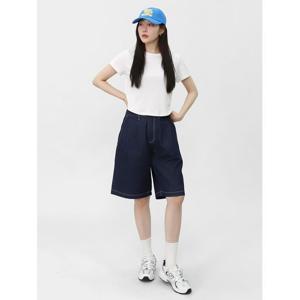 [스콰즈] 여자 더블 핀턱 버뮤다팬츠 뒷밴딩 여름 반바지 SSUQP002