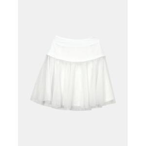 [스콰즈] 여성 레이어드 샤 스커트 발레코어 플리츠 시스루 치마 SDEAP004