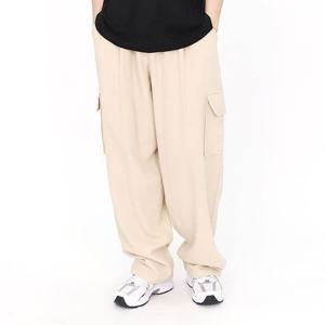 [스콰즈] 남녀공용 카고팬츠 밴딩바지 린넨 와이드팬츠 SNEP013