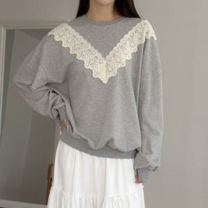 [나야홍]빅사이즈 502 젤라레이스클래식맨투맨 DGOT797