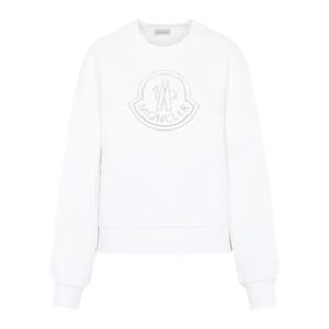 25 FW 몽클레어 로고 디테일 크루넥 롱슬리브 스웨트셔츠 화이트 8G00028809KX