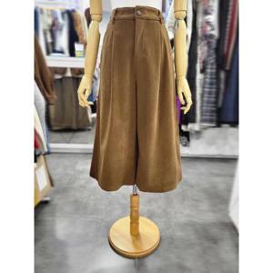 밸리걸 세이브존01 백밴딩 원턱 코듀로이 와이드 7부 팬츠 816190