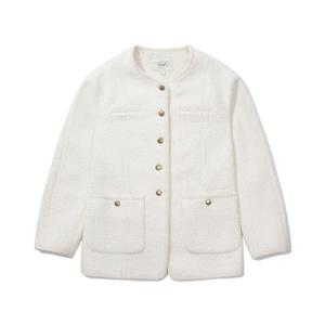 M 커버낫자켓 CQK CO2403JK71-IV 우먼 울 트위드 하프 자켓 Ivory