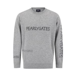 [파리게이츠] (511E4SWA35)남성 도트 로고 자카드 포인트 긴팔 니트