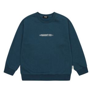 [에꼴리에]남아 기모 심플 레터링 자수 맨투맨 티셔츠 21D1407_BL