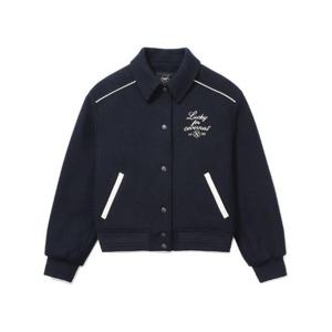 커버낫자켓 CQK CO2404JK70-NA 우먼 울 바시티 자켓 Navy