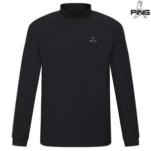 [핑골프][양말증정]남성 소재 믹스 반목 긴팔 이너 티셔츠 111E3TI204_BK