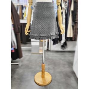 밸리걸 세이브존01 프릴 도트 밴딩 니트 미니 스커트 611850