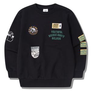 [지프키즈]이스케이프 와펜 프린트 맨투맨  KQ4TSU865