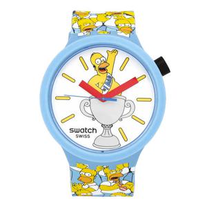 스와치 SB05Z100 THE SIMPSONS BEST. DAD. EVER. 공용 우레탄시계
