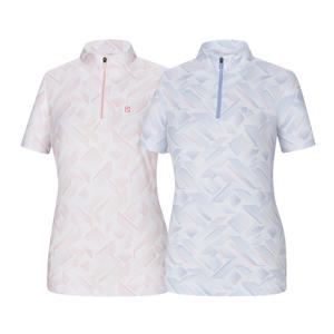 콜핑 여성 아이스본 메쉬 패턴 등산 반팔 반집업 티셔츠 2442TK935W