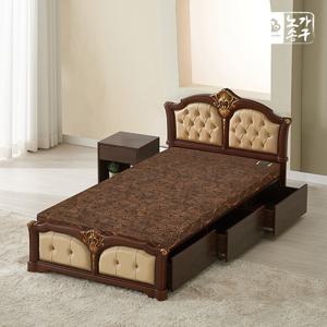 노송가구 이브 엔틱 서랍형 참숯볼 흙침대 싱글(S)