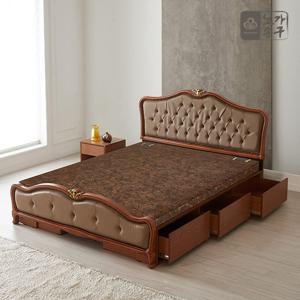 노송가구 월랑 엔틱 서랍형 참숯볼 흙침대 퀸(Q)