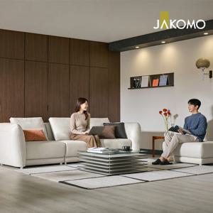 베야 4인 천연면피 소가죽 소파+스툴