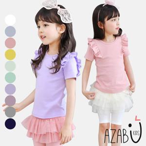 [아자브키즈] 썸머 어깨날개티 여아 아동 반팔티셔츠