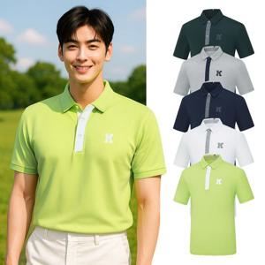 [콜핑] 남성 로고 기능성 하이쿨 등산 카라 반팔 티셔츠 2042TK816M