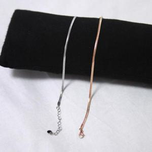 [이어넥핸즈] 써지컬스틸 도톰뱀줄팔찌 실버 로즈골드