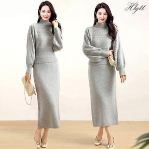 [루미루나]그레이스반목니트+스커트(2종)