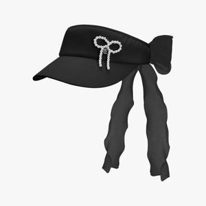 페어라이어 여성 진주 리본 포인트 바이저 (블랙)