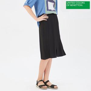 [베네통] 모던 핀턱 슬릿 스커트 BASK04941-BK