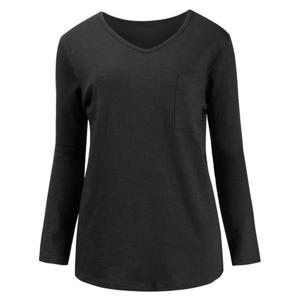 [샵앤]포켓 가을 간절기 여성 기본 V넥 면 긴팔 티셔츠 DAI-WSH-1002-핑크