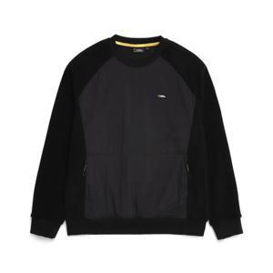 내셔널지오그래픽 N224USW910 우븐&플리스 믹스 맨투맨 BLACK