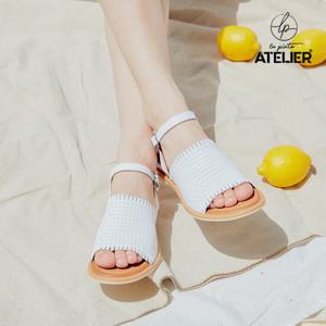 [엘피아틀리에] 소가죽 4cm 위빙 웨지 샌들 R223SE01