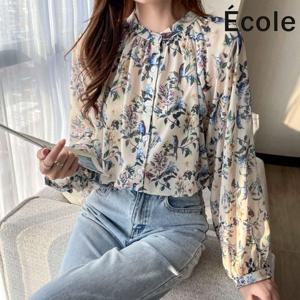 [에꼴드파리]플라아 셔링 블라우스_F33WBB004Z