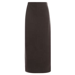 [샵앤]여성 포슬 일자핏 뒤트임 데일리 밴딩 롱 스커트 PIC-WSK-1639-브라운