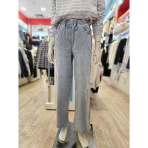 에꼴리에 세이브존03 봄 여자 와이드밴딩 라이트 블루진청바지 24A0253-BL