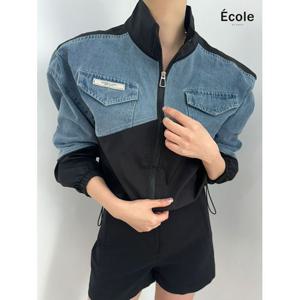 [에꼴드파리]크루 데님 집업점퍼_F42WUB002Z