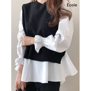 [에꼴드파리]라엘 셔츠 조끼세트_F43WBB007Z