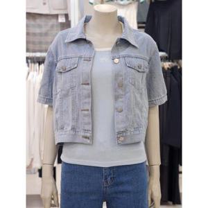 SOUP 세이브존07 여성 크롭 반팔 데님 자켓 OA5DJT1