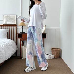 [비틀버드]오로라 나염 그라데이션 주름통바지 SD_240412