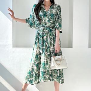 [금찌]금찌 실키 물나염 원피스 ST6613D