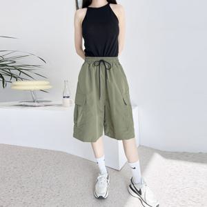 [리빌모아]여자 후디 카고 반바지 팬츠 DJW-PTH-SGSSNP52W-블랙