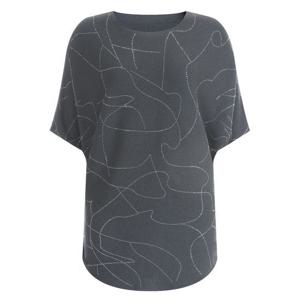 [샵앤]큐빅패턴 보트넥 여름 데일리 가오리 여성 7부 니트티 GG-WKN-11921-그레이